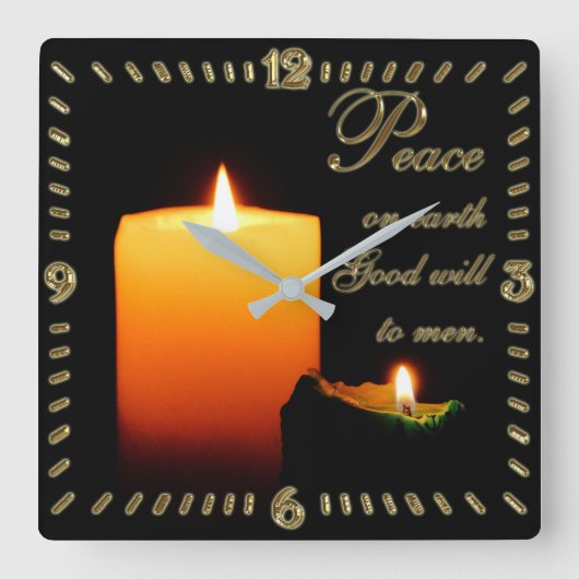 平和オンアースのクリスマス広場の壁時計 スクエア壁時計 (正面)