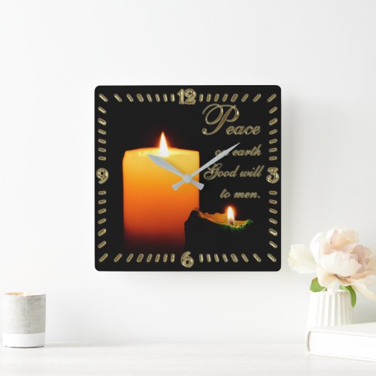 平和オンアースのクリスマス広場の壁時計 スクエア壁時計 (ホーム)