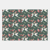 平和オンアースの鳩フローラルパターン ラッピングペーパーシート (正面2)