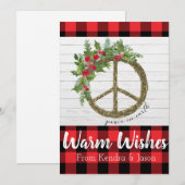 平和オンアース水牛プレイドクリスマスカード シーズンカード (正面/裏面)