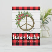 平和オンアース水牛プレイドクリスマスカード シーズンカード (スタンド正面)