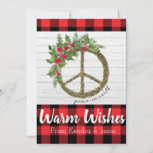 平和オンアース水牛プレイドクリスマスカード