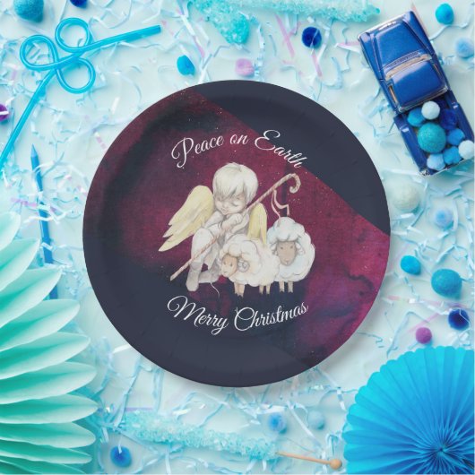 平和オンアース牧歌的シェパードメリークリスマス ペーパープレート (パーティー)