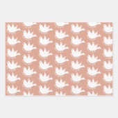 平和オンアース白い鳩テラコッタクリスマス ラッピングペーパーシート (正面3)