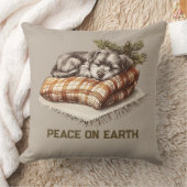 平和オンアース眠っている子犬の毛布 クッション (ブランケット)