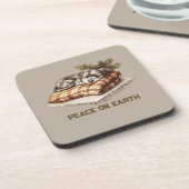 平和オンアース眠っている子犬の毛布 コースター (左側)