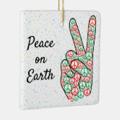 平和オンアース・クリスマス平和のサイン セラミックオーナメント (右)