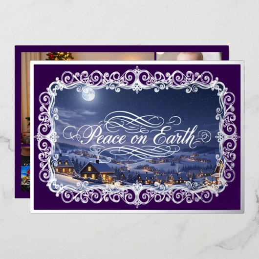 平和オンアース、ファミリーポートレートパープルシルバー 箔シーズンカード (正面/裏面)