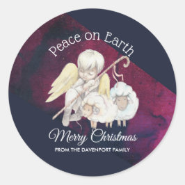 平和オンアース・メリークリスマス・シェパード ラウンドシール
