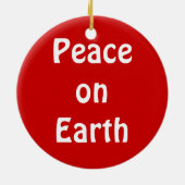平和オンアース・ラウンド・クリスマス・オーナメント セラミックオーナメント (裏面)