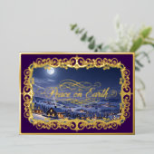 平和オンアース、家族ポートレートフィリグレパープル 箔シーズンカード (立ち正面)