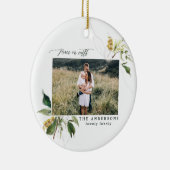 平和オン地球絵を描フローラ写真ホリデー セラミックオーナメント (右)