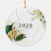 平和オン地球絵を描フローラ写真ホリデー セラミックオーナメント (裏面)