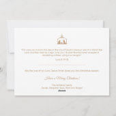 平和オン地球金ゴールド出生宗教クリスマス シーズンカード (裏面)