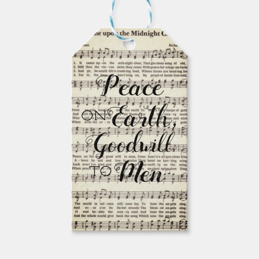 平和オン地球、善意の男性ギフトラベル ギフトタグ (正面)