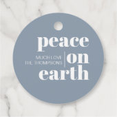 平和オン・アースパーソナライズされたスモダン・クリスマス フェイバータグ (裏面)
