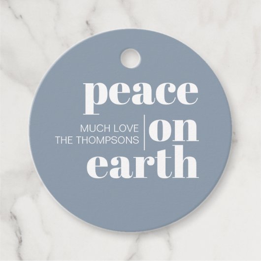 平和オン・アースパーソナライズされたスモダン・クリスマス フェイバータグ