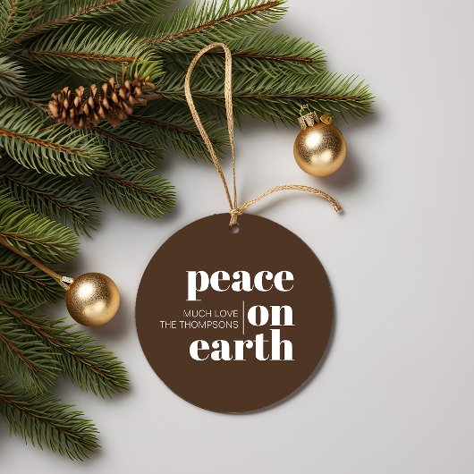 平和オン・アースパーソナライズされたスモダン・クリスマス フェイバータグ