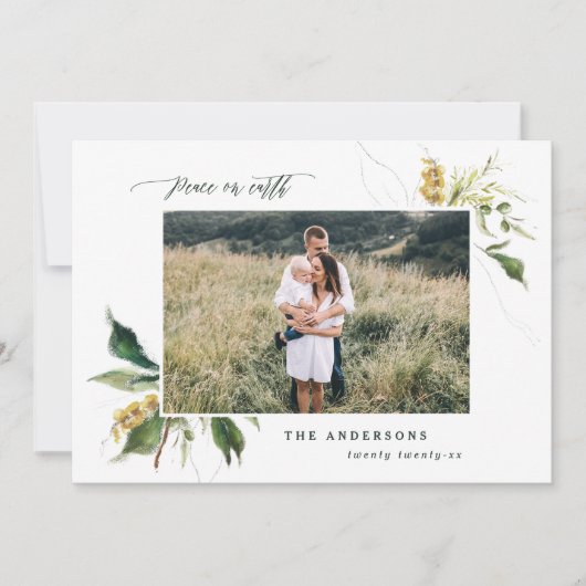 平和オン・アースフローラ2枚の写真家族 シーズンカード (正面)