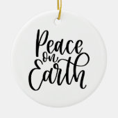平和オン・アースモダンクリスチャン・クリスマスツリー セラミックオーナメント (正面)