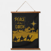 平和オン・アース伝統的・クリスチャン・クリスマス 吊り下げ型タペストリー (正面)