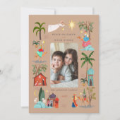 平和オン・アース3賢人男性クリスマスホリデー シーズンカード (正面)