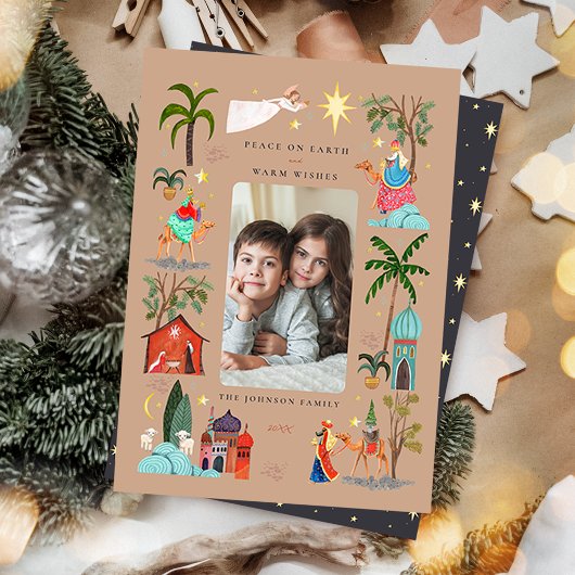 平和オン・アース3賢人男性クリスマスホリデー シーズンカード