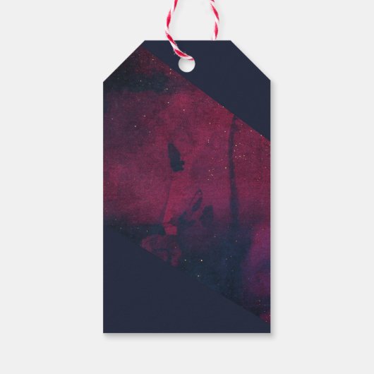 平和オン・アース・エンジェル・シェパードと羊 ギフトタグ (裏面)