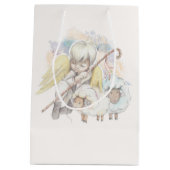 平和オン・アース・エンジェル・シェパードと羊 ミディアムペーパーバッグ (裏面)