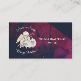 平和オン・アース・エンジェル・シェパードと羊 名刺