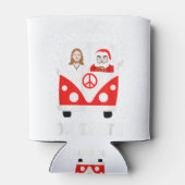 平和オン・アース・サンタとイエス・ヒッピー・ファン・クリスティマ 缶クーラー (裏面)