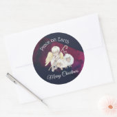 平和オン・アース・メリークリスマス・エンジェル・シェパード ラウンドシール (封筒)