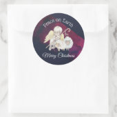 平和オン・アース・メリークリスマス・エンジェル・シェパード ラウンドシール (バッグ)