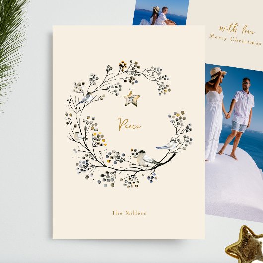 平和オーガニックリース数々の写真年レビュー シーズンカード