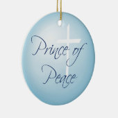 平和カスタムの日付がついたクリスマスの王子 セラミックオーナメント (右)