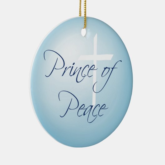 平和カスタムの日付がついたクリスマスの王子 セラミックオーナメント (右)