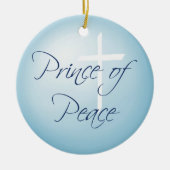 平和カスタムの日付がついたクリスマスの王子 セラミックオーナメント (正面)
