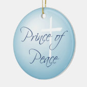 平和カスタムの日付がついたクリスマスの王子 セラミックオーナメント (左)