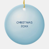 平和カスタムの日付がついたクリスマスの王子 セラミックオーナメント (裏面)
