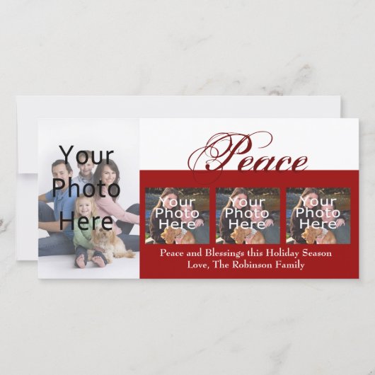 平和カスタムクリスマスフォトカード シーズンカード (正面)