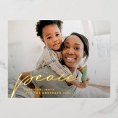 平和カスタムクリスマス写真撮影メリークリスマス 箔シーズンポストカード (正面)