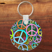 平和カッコいい愛ハート キーホルダー (正面)