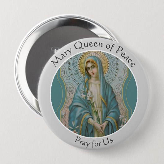 平和カトリック教徒の聖母マリアの賛美された女王 缶バッジ (正面&裏面)
