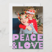 平和カラフルと愛の緑の紫の写真 シーズンカード (正面)