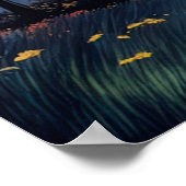 平和カラフルな荒野の夜 ポスター (角)