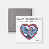 平和カラフルに関する聖句を書く(マタイ5:9) マグネット (正面/裏面)