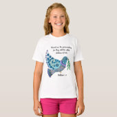 平和カラフルに関する聖句を書く（マタイ5:9） Tシャツ (正面フル)