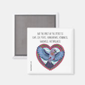 平和カラフルに関する詩を書く（ガラテヤ5:22） マグネット (正面/裏面)