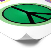 平和カラフルのサインのポスター ポスター (角)