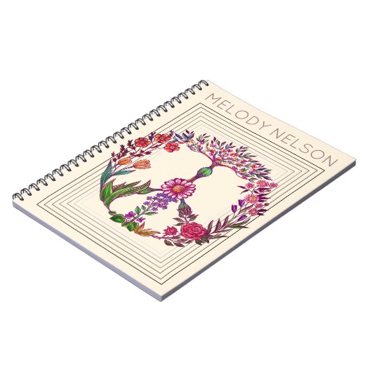 平和カラフルフローラかわいいボホヒッピー卸売 ノートブック (左側)